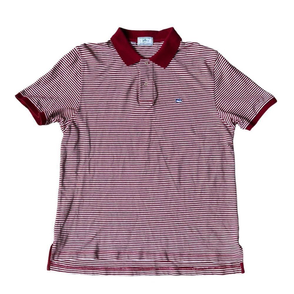 Southern Tide The Skipjack‎ Polo Red / White Stripe Men's Large (L)